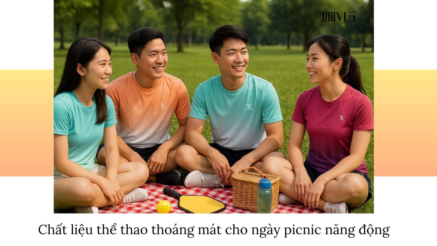 Quần áo pickleball cho nhóm bạn đi picnic cuối tuần