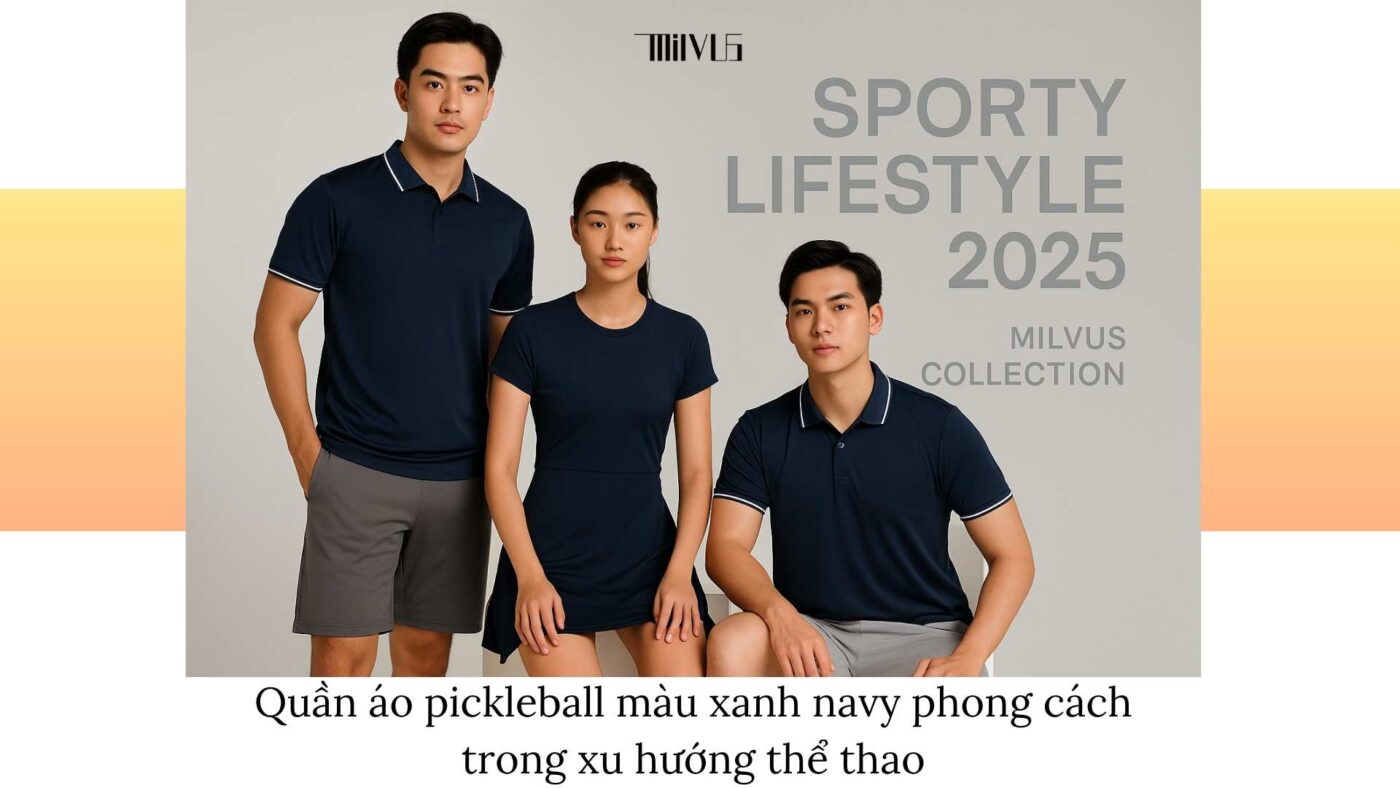 Quần áo pickleball màu xanh navy phong cách