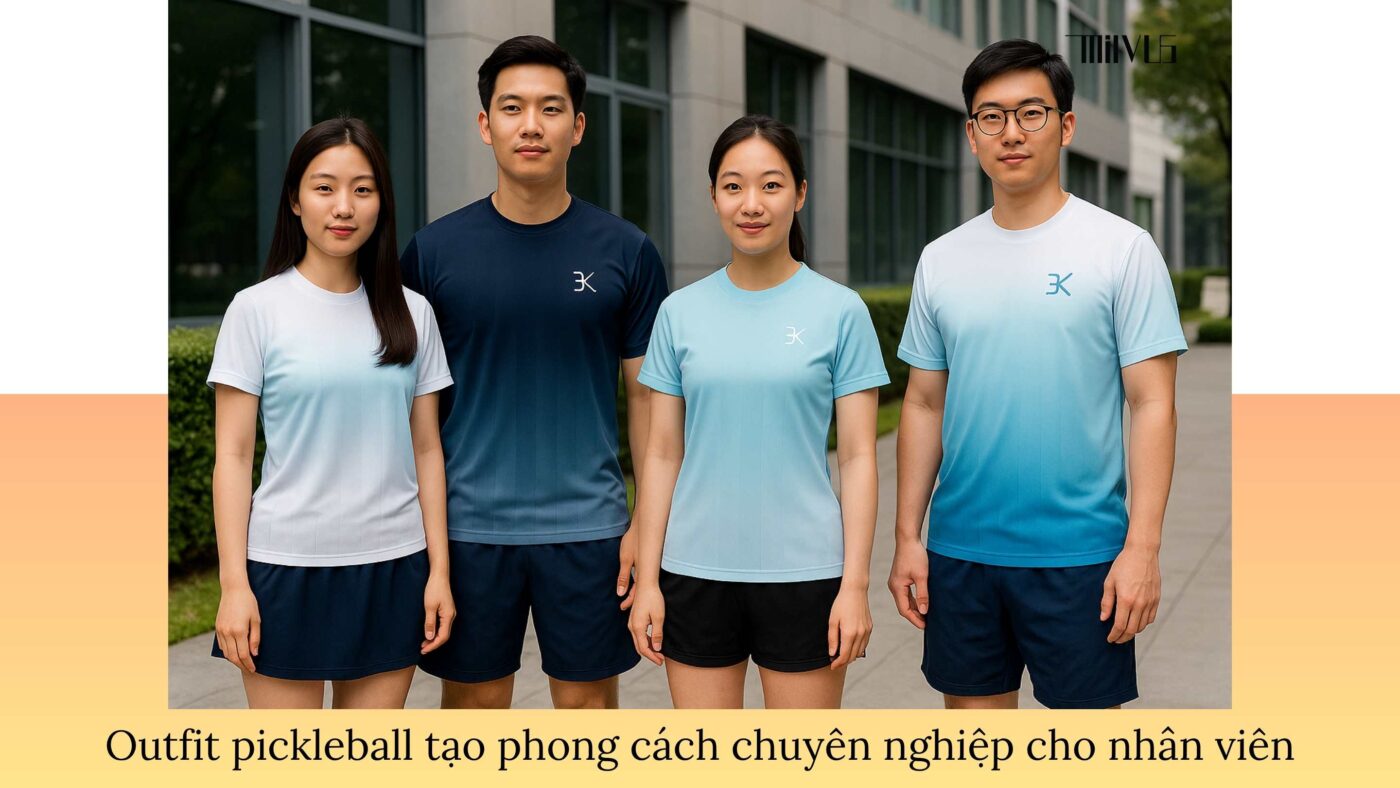 Outfit pickleball cho nhân viên công ty tham gia team building