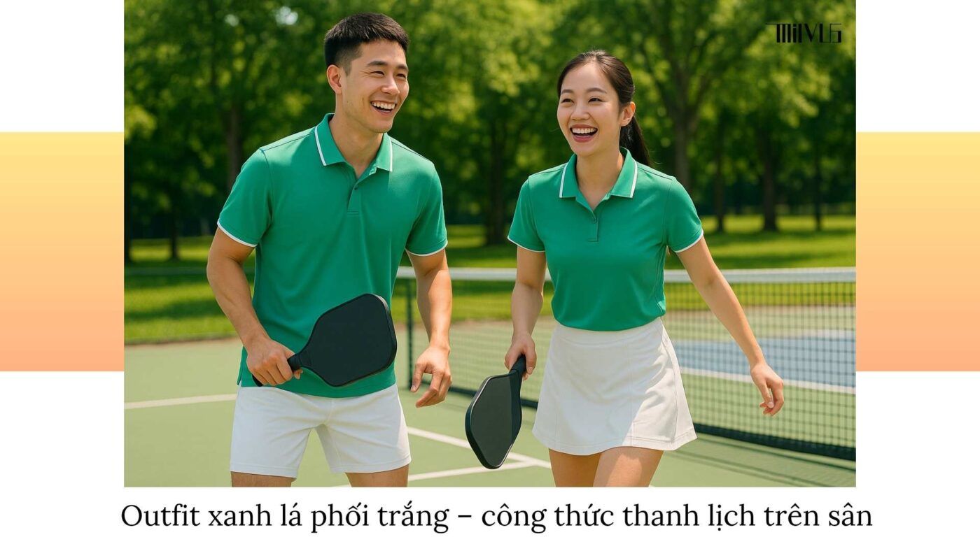Quần áo pickleball màu xanh lá gần gũi thiên nhiên
