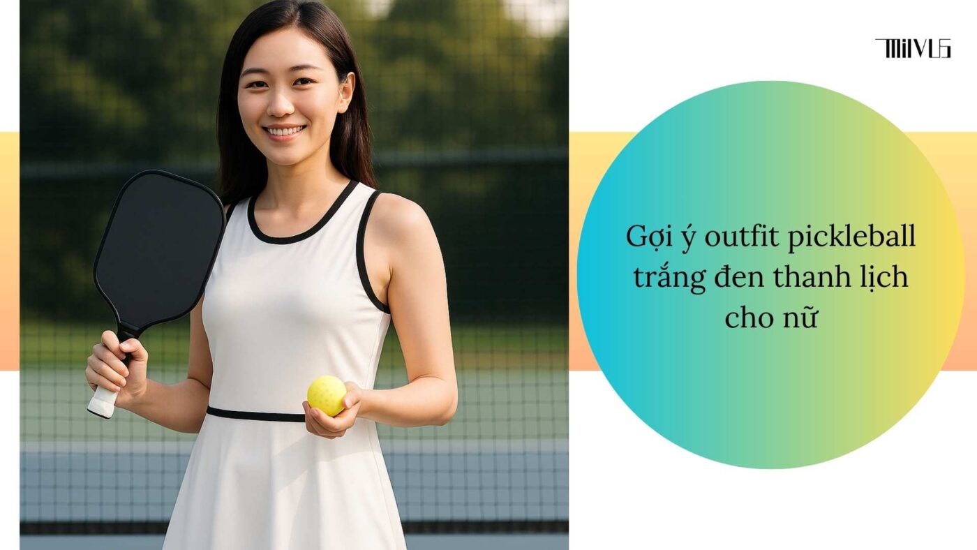 Quần áo pickleball phối trắng đen kinh điển