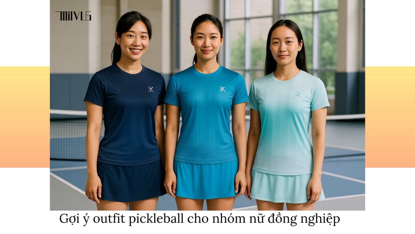 Outfit pickleball cho nhóm đồng nghiệp tham gia giải phong trào