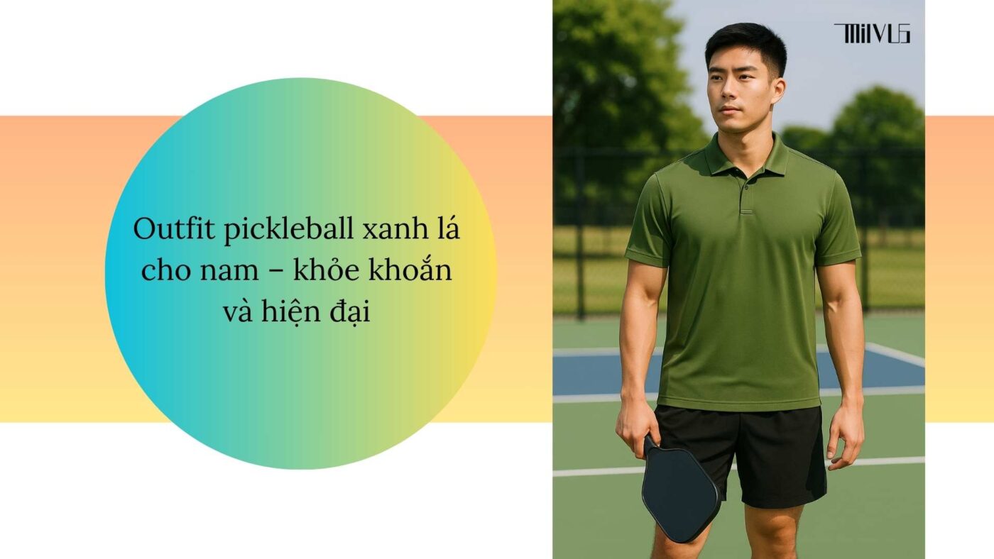 Quần áo pickleball màu xanh lá gần gũi thiên nhiên