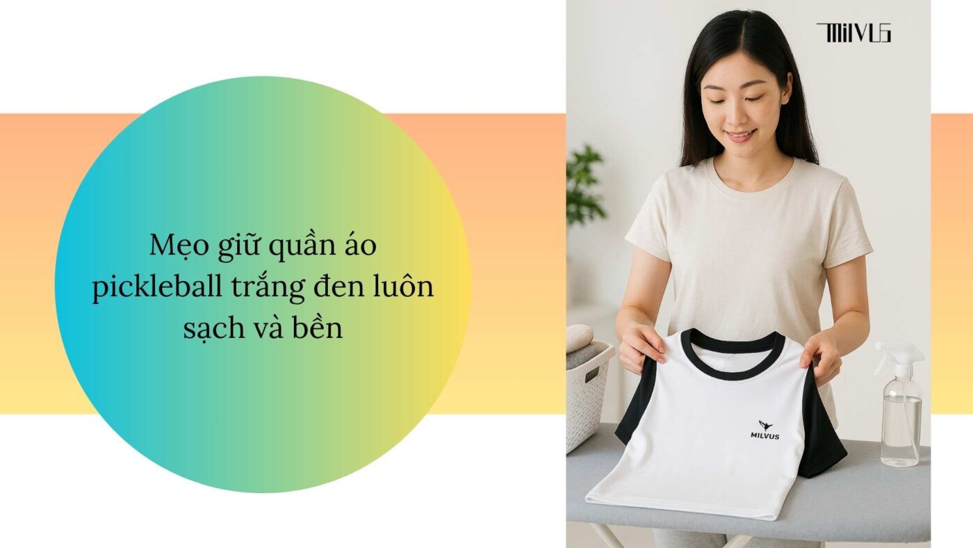 Quần áo pickleball phối trắng đen kinh điển