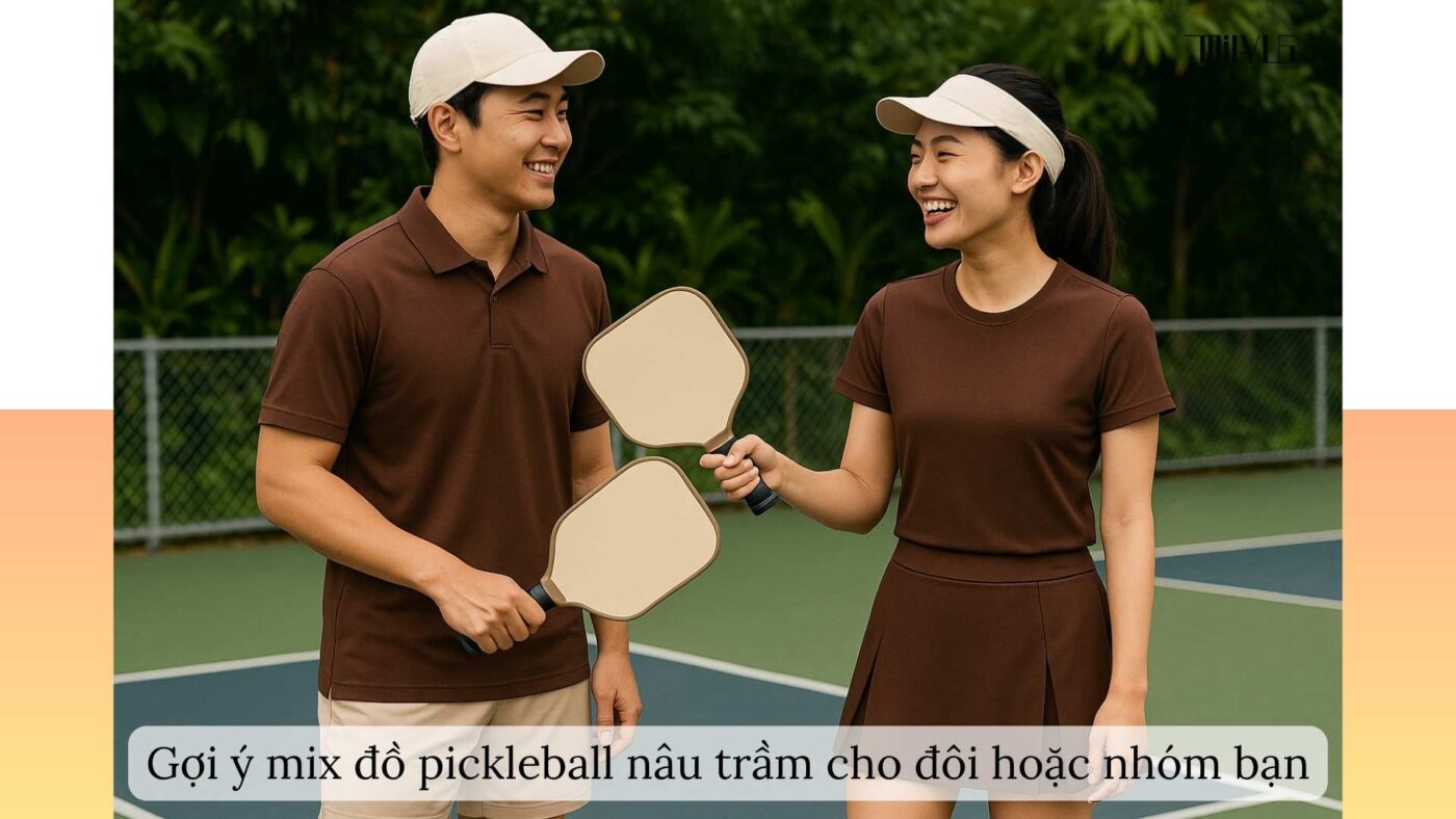 Quần áo pickleball màu nâu trầm sang trọng