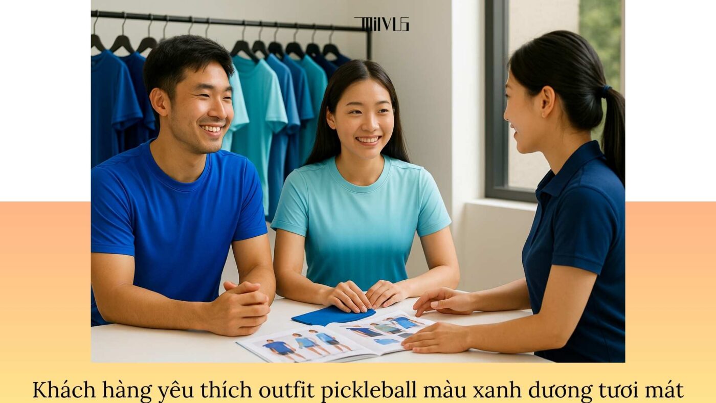 Outfit pickleball màu xanh dương tươi mát