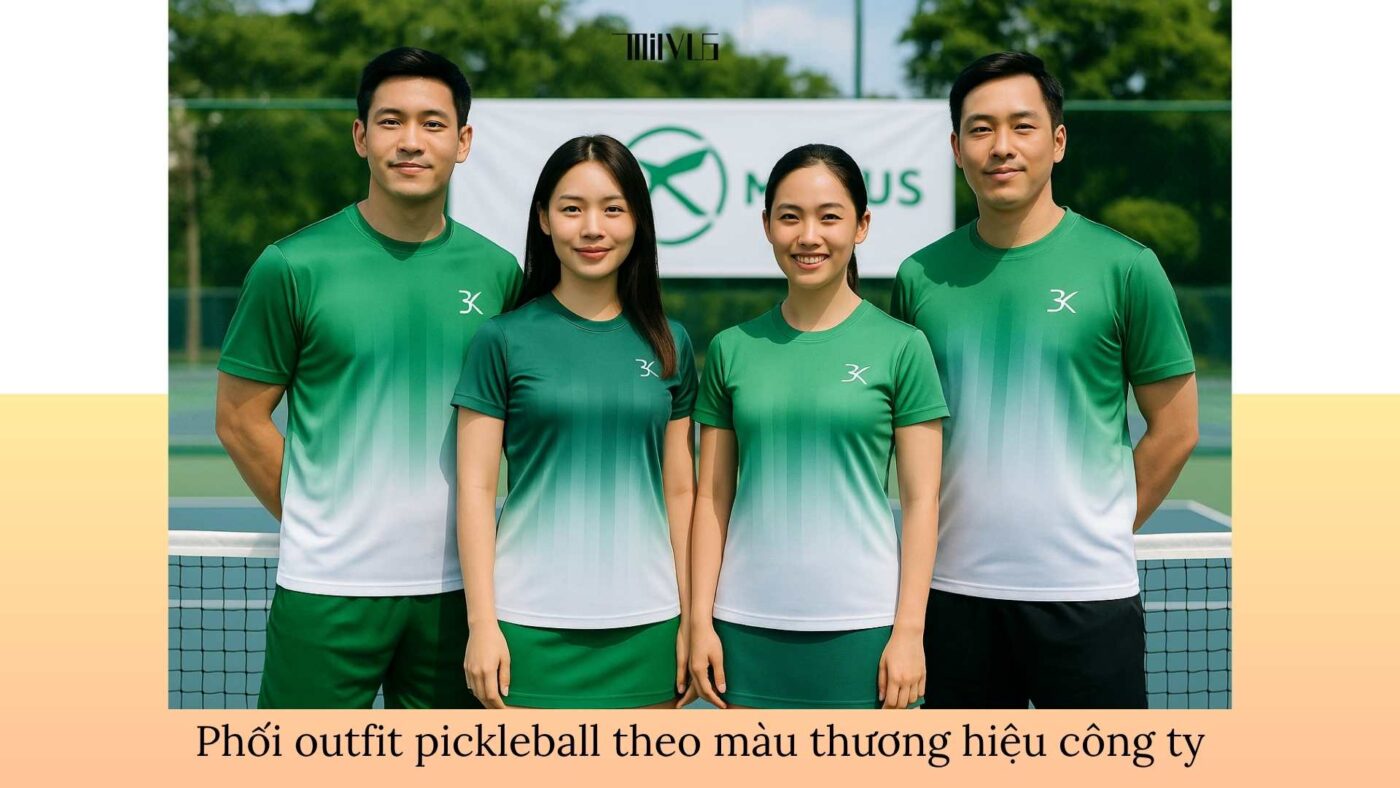 Outfit pickleball cho nhóm đồng nghiệp tham gia giải phong trào