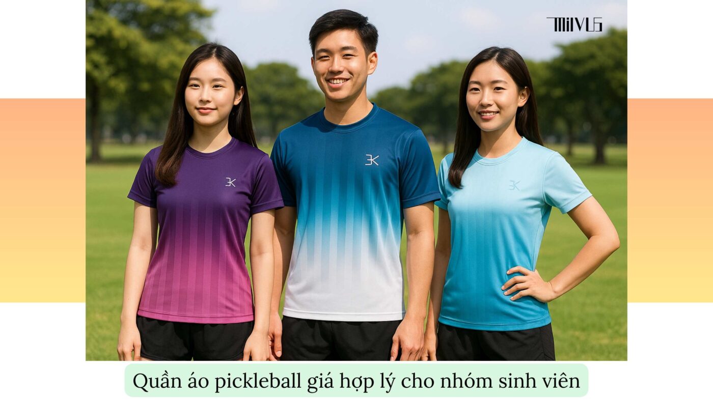 Quần áo pickleball cho nhóm sinh viên tập luyện sau giờ học