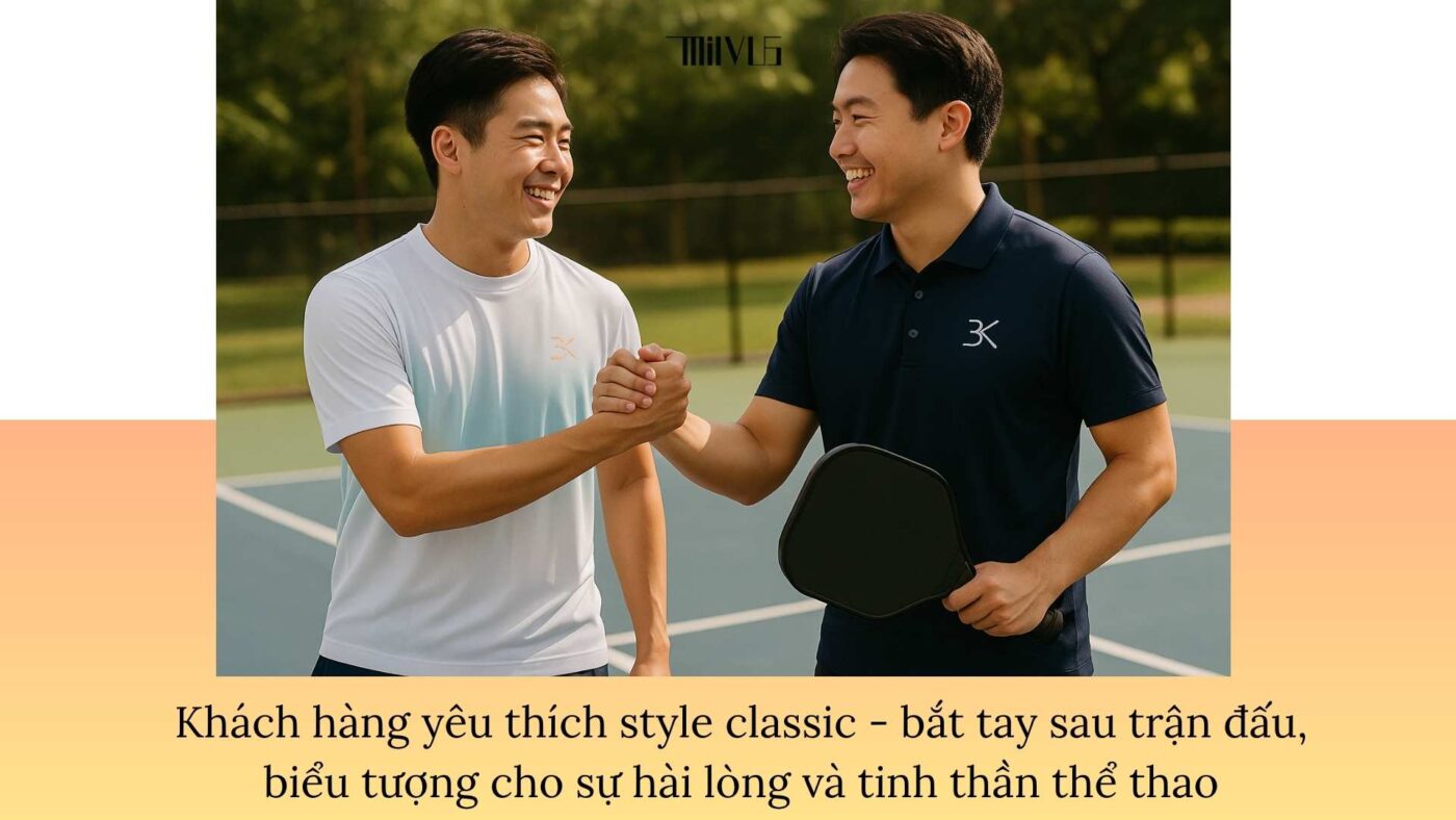 Quần áo pickleball cho bạn nam thích style classic