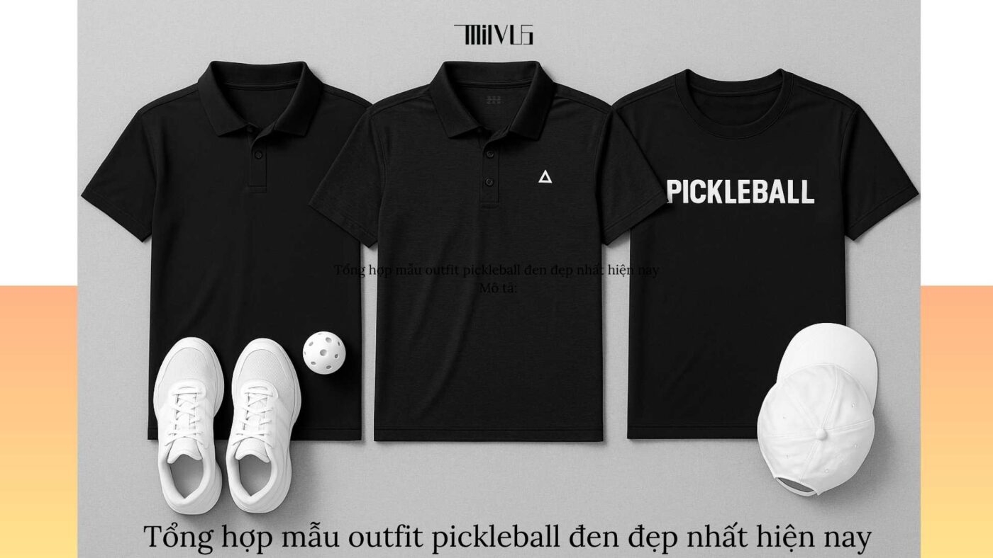 Quần áo pickleball màu đen cá tính mạnh mẽ