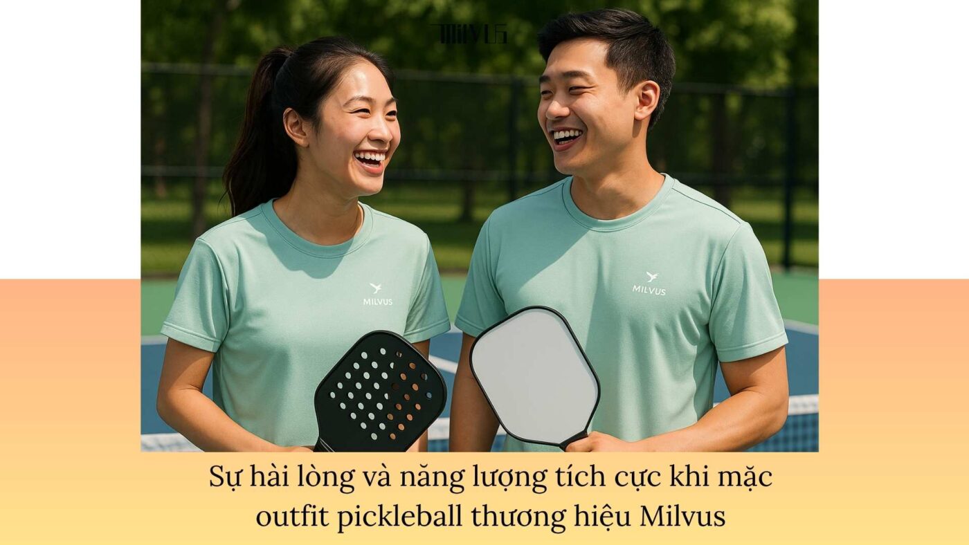 Outfit pickleball màu xanh pastel trẻ trung