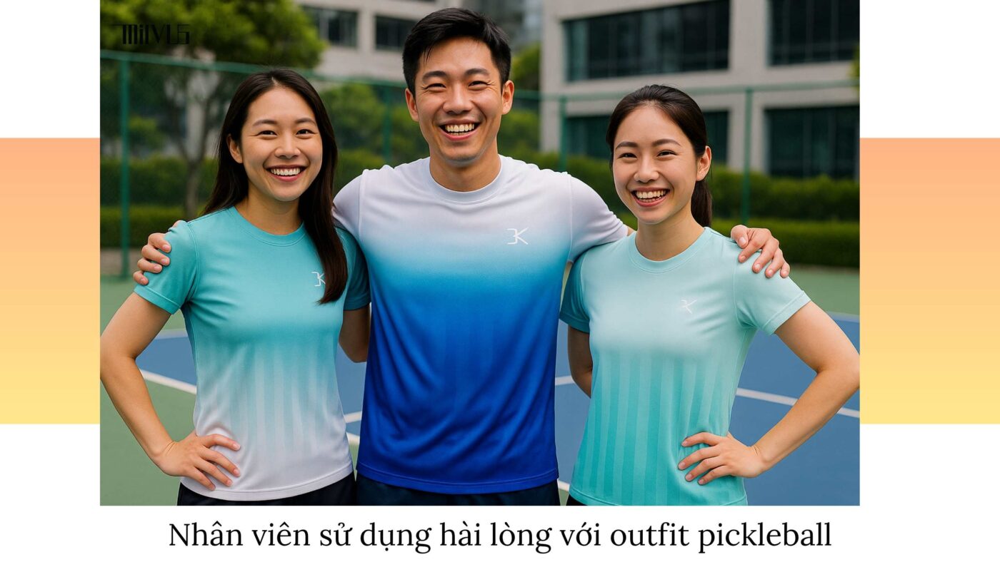 Outfit pickleball cho nhân viên công ty tham gia team building