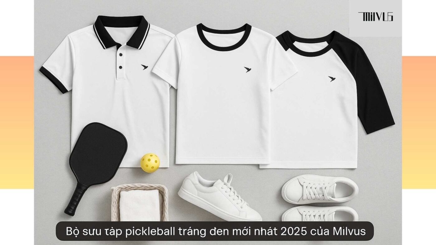 Quần áo pickleball phối trắng đen kinh điển