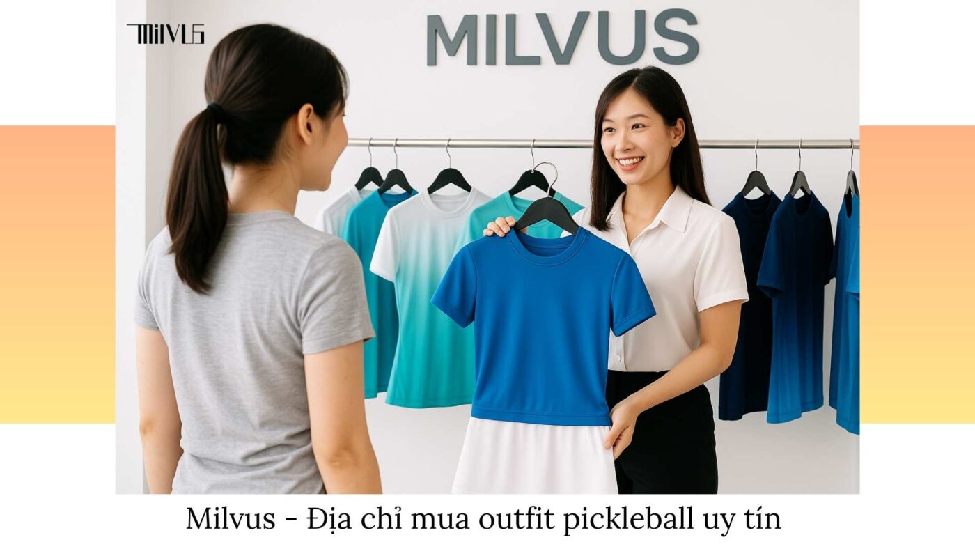 Outfit pickleball màu xanh dương tươi mát