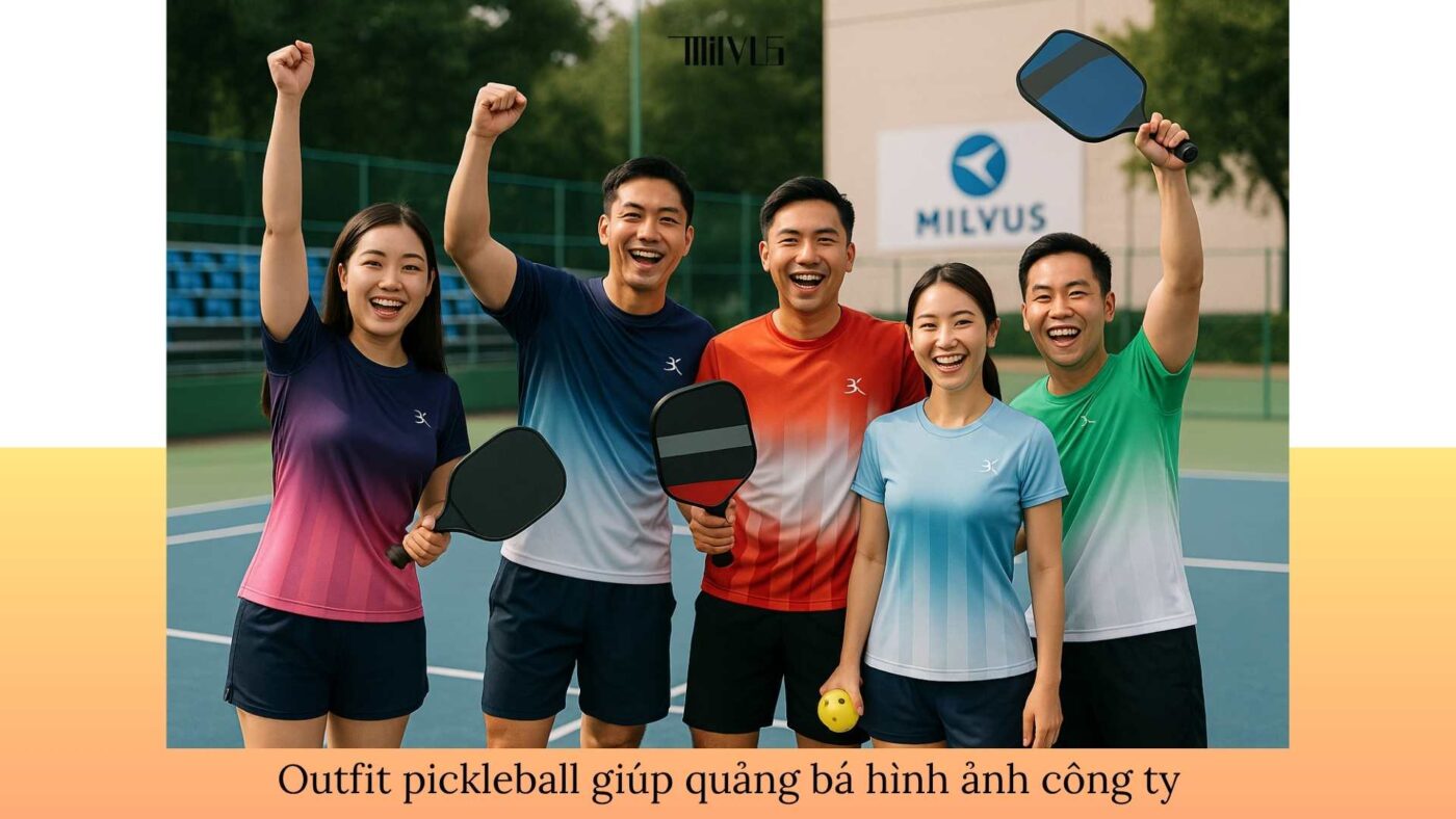 Outfit pickleball cho nhóm đồng nghiệp tham gia giải phong trào