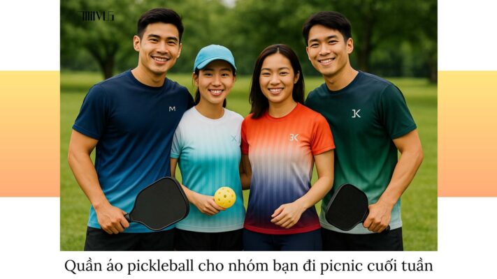 Quần áo pickleball cho nhóm bạn đi picnic cuối tuần