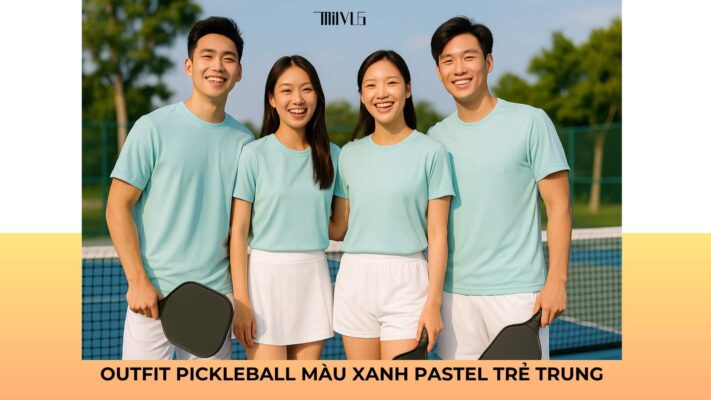 Outfit pickleball màu xanh pastel trẻ trung