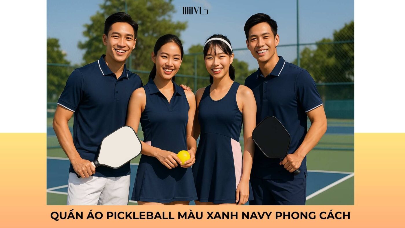 Quần áo pickleball màu xanh navy phong cách
