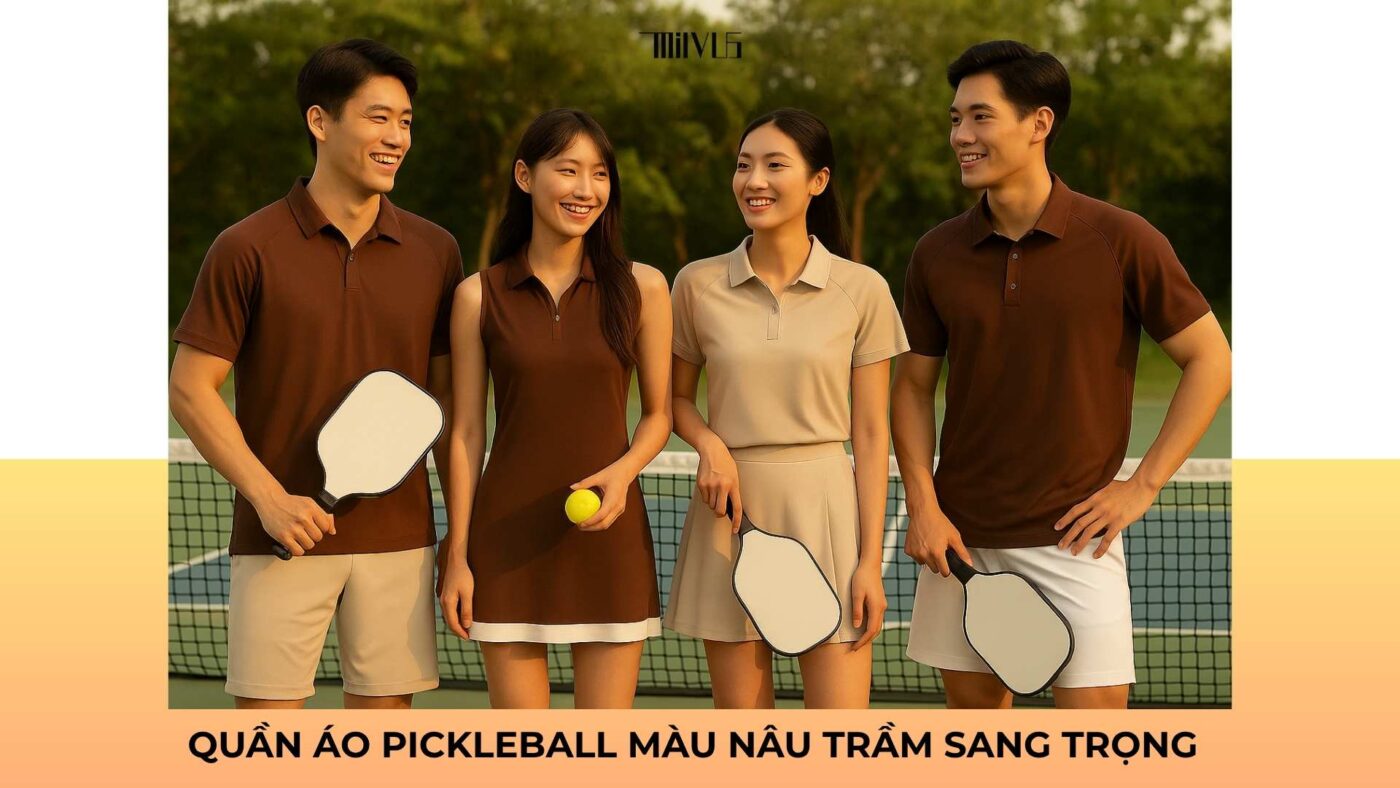 Quần áo pickleball màu nâu trầm sang trọng