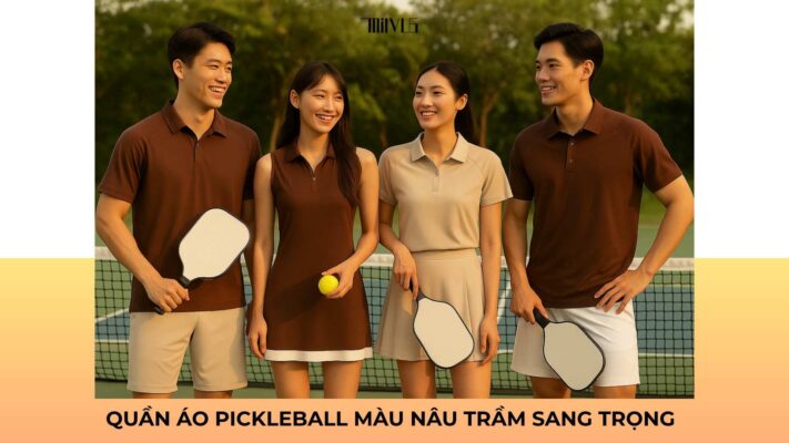 Quần áo pickleball màu nâu trầm sang trọng
