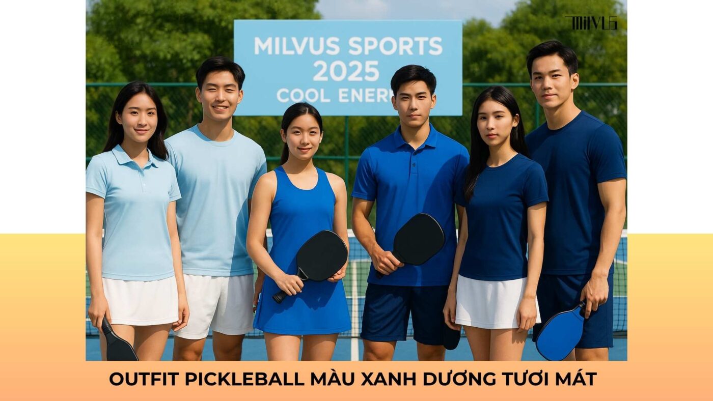 Outfit pickleball màu xanh dương tươi mát