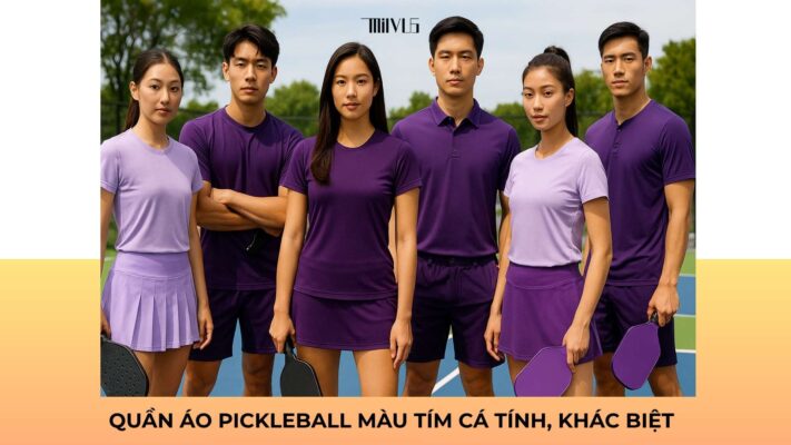 Quần áo pickleball màu tím cá tính