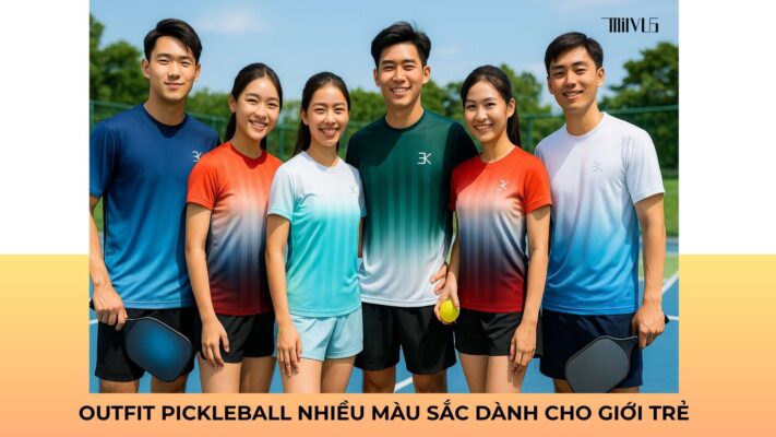 Outfit pickleball nhiều màu sắc dành cho giới trẻ