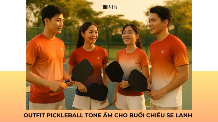 Outfit pickleball tone ấm cho buổi chiều se lạnh