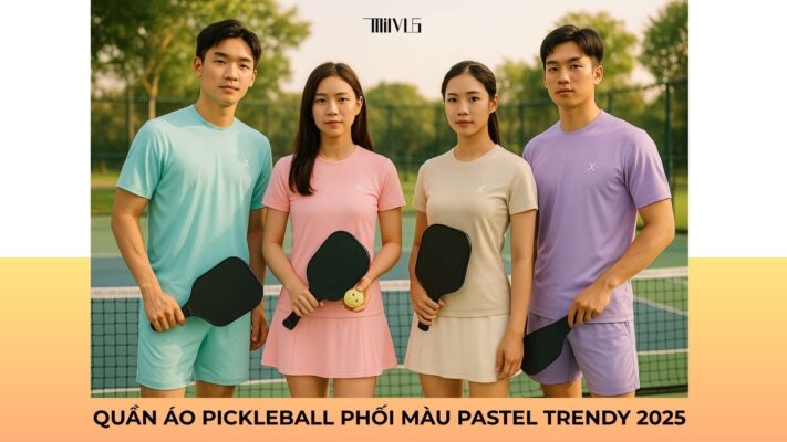 Quần áo pickleball phối màu pastel trendy 2025