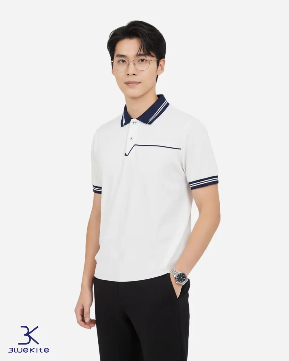 Áo Polo Nam Cao Cấp Nhấn Viền Ngang Ngực Nam Tính MVP415M - Ảnh 8