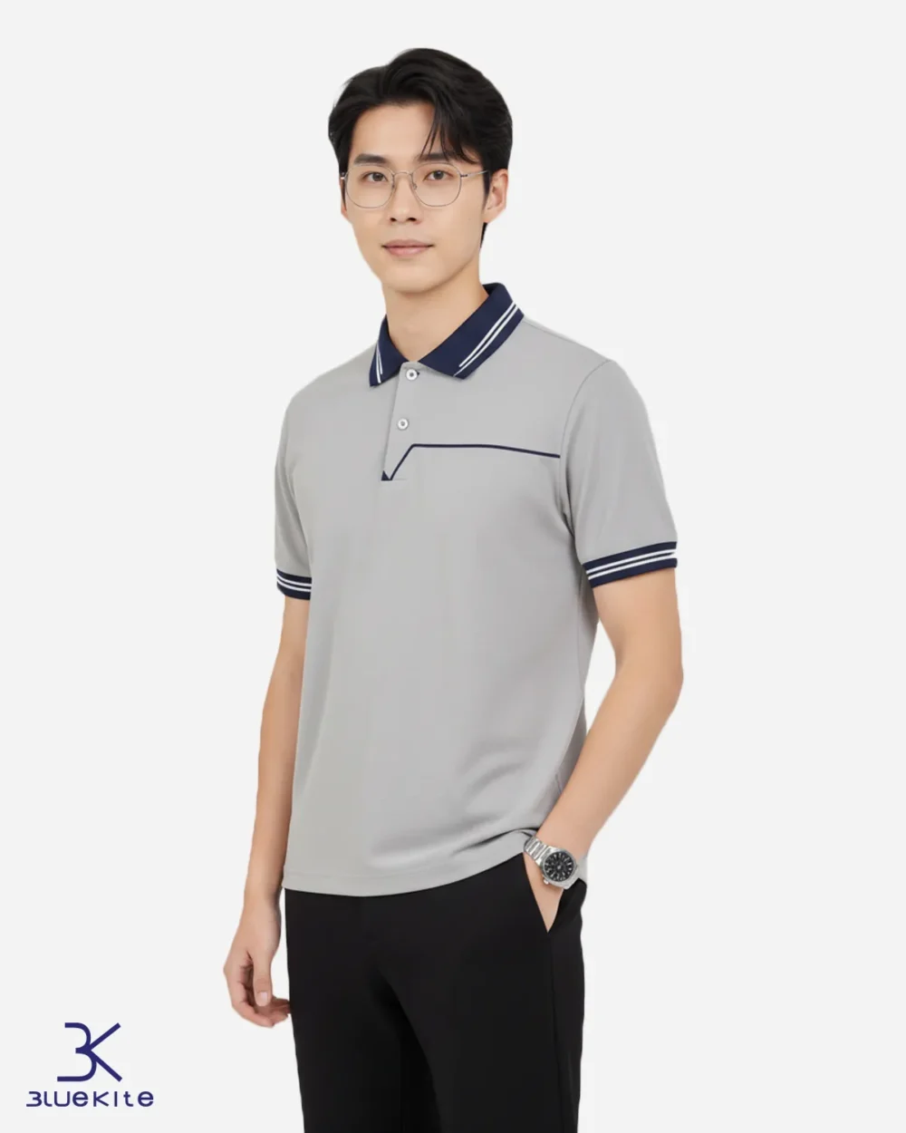Áo Polo Nam Cao Cấp Nhấn Viền Ngang Ngực Nam Tính MVP415M - Ảnh 7