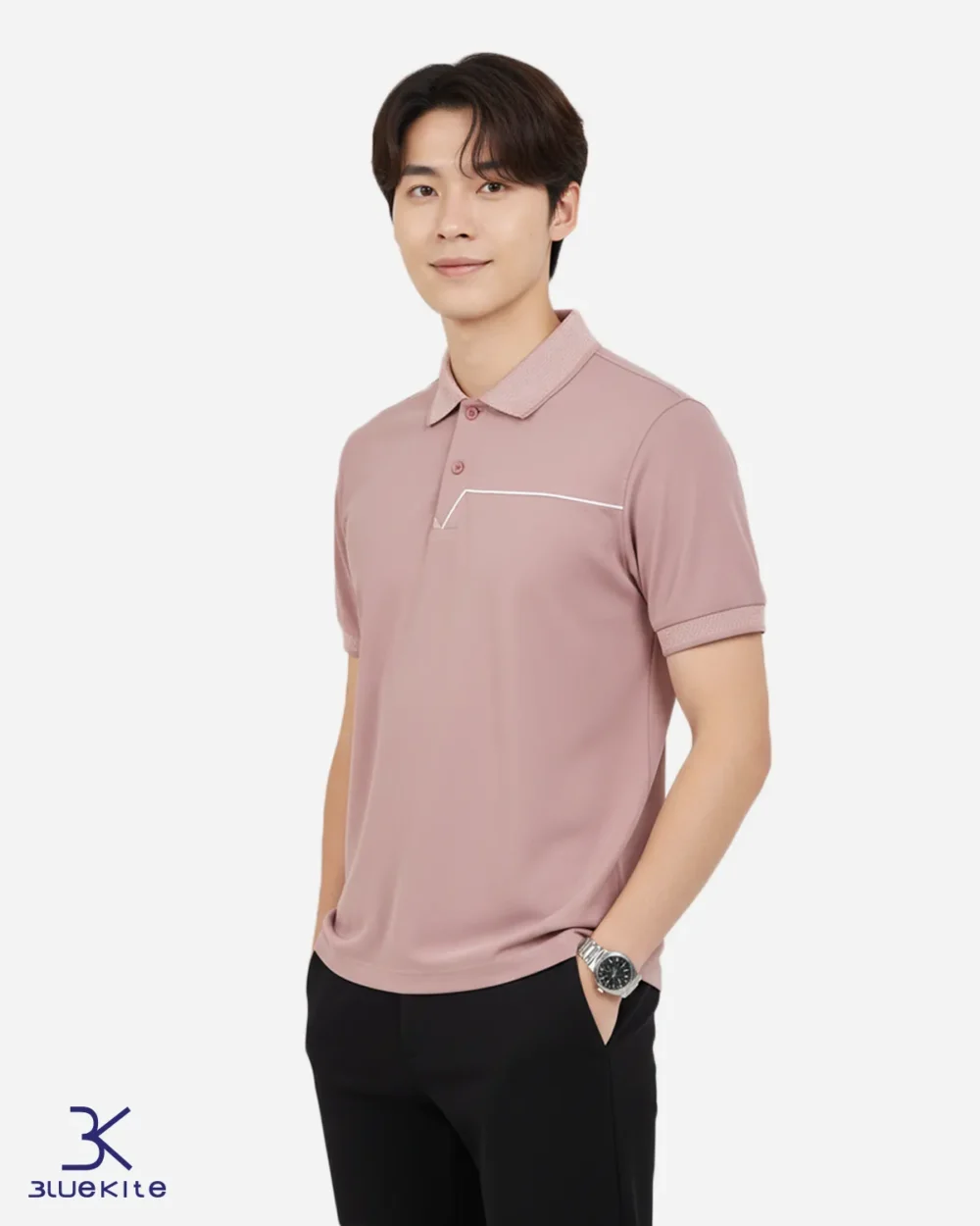 Áo Polo Nam Cao Cấp Nhấn Viền Ngang Ngực Nam Tính MVP415M - Ảnh 3