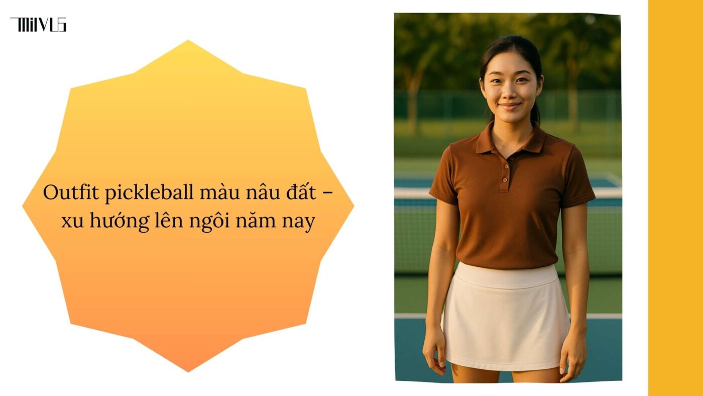 Outfit pickleball màu nâu đất gần gũi thiên nhiên