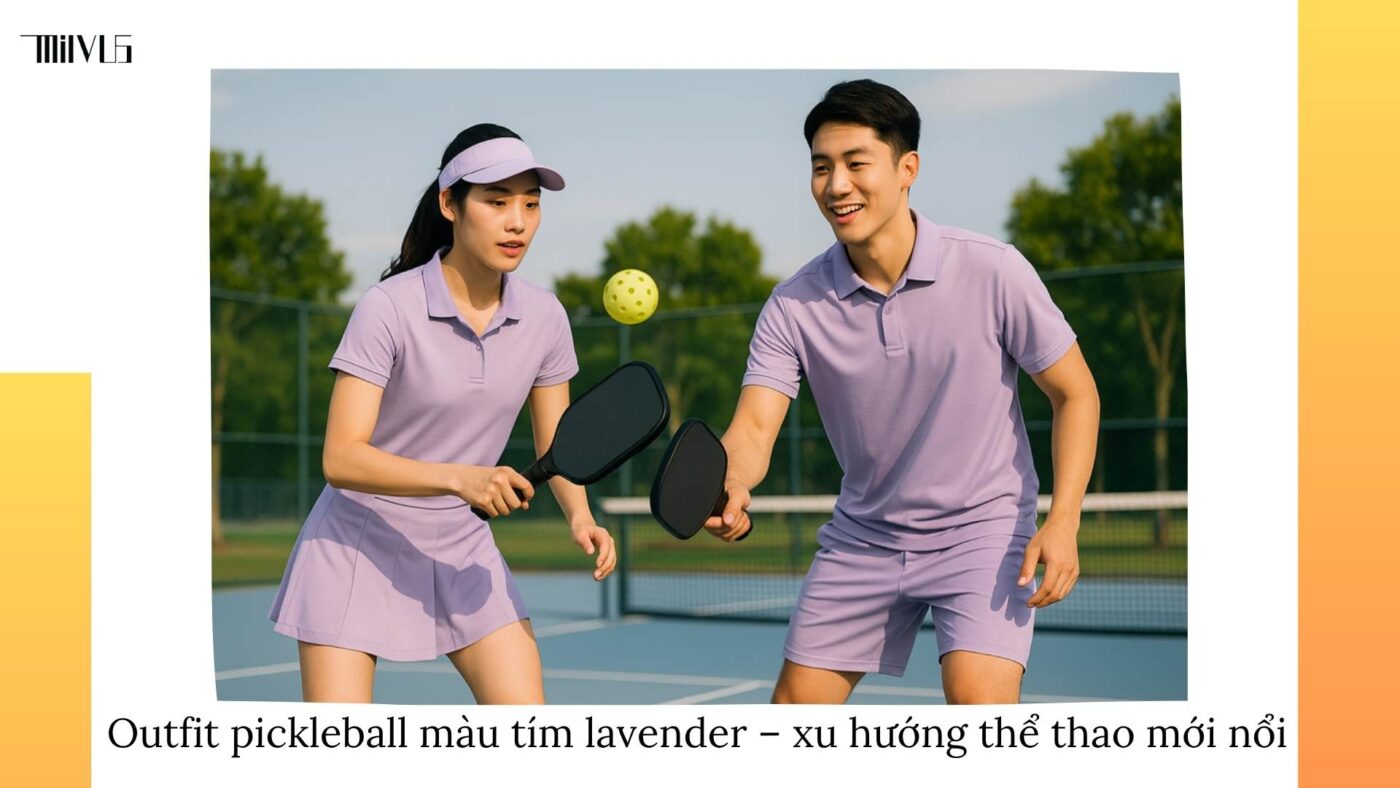 Outfit pickleball màu tím lavender trendy
