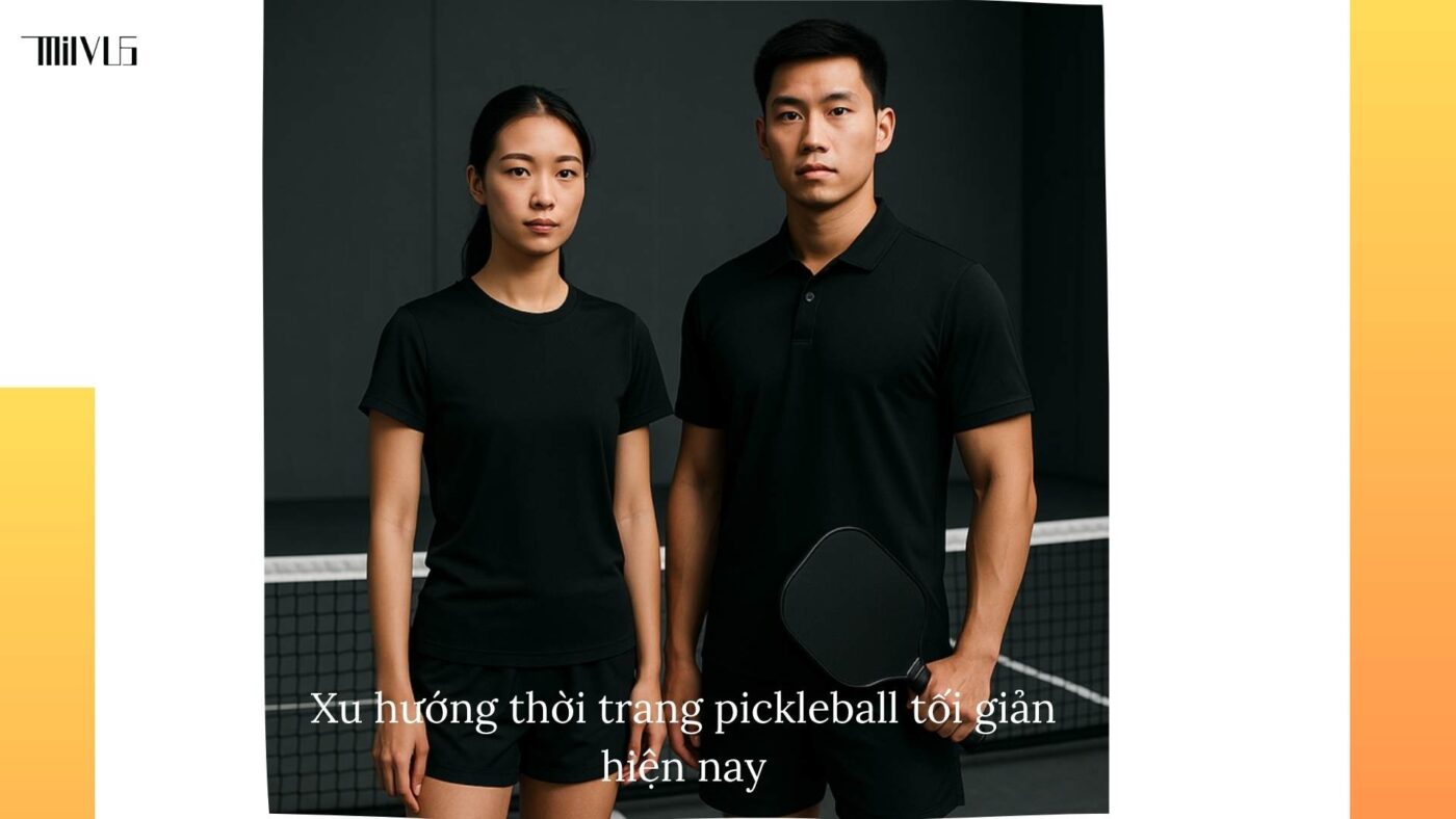 Quần áo pickleball màu đen trơn minimal