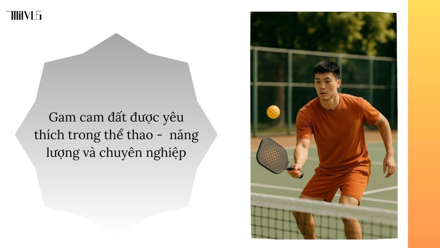 Quần áo pickleball màu cam đất retro