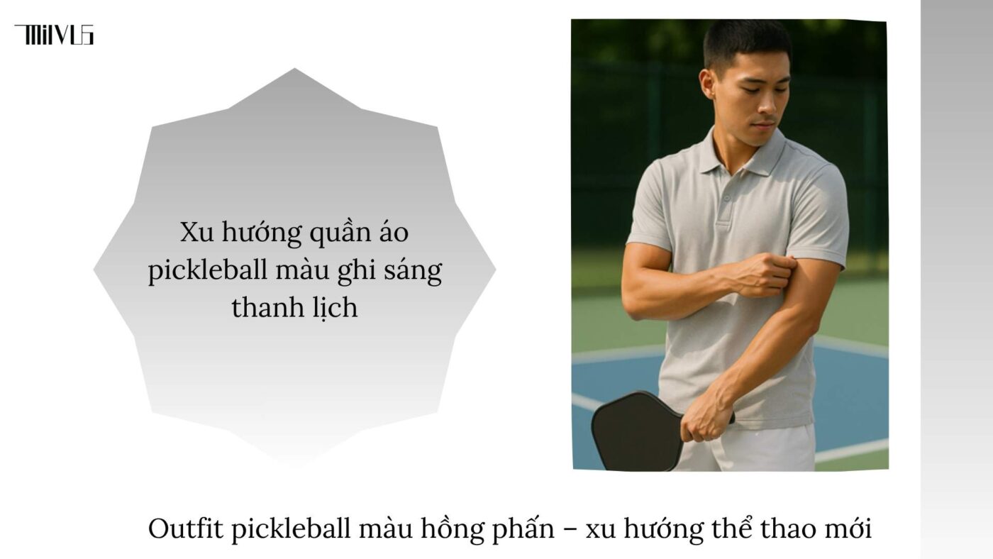 Quần áo pickleball màu ghi sáng thanh lịch