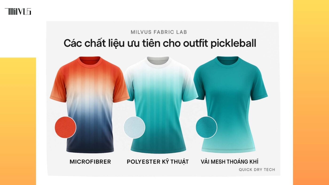 Outfit pickleball chất liệu thoát mồ hôi nhanh