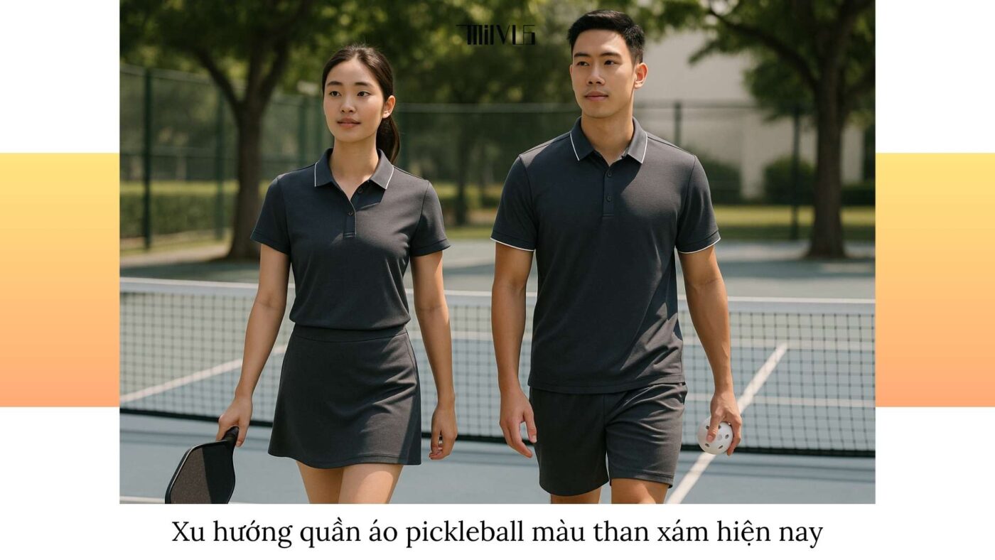 Quần áo pickleball màu than xám lịch lãm