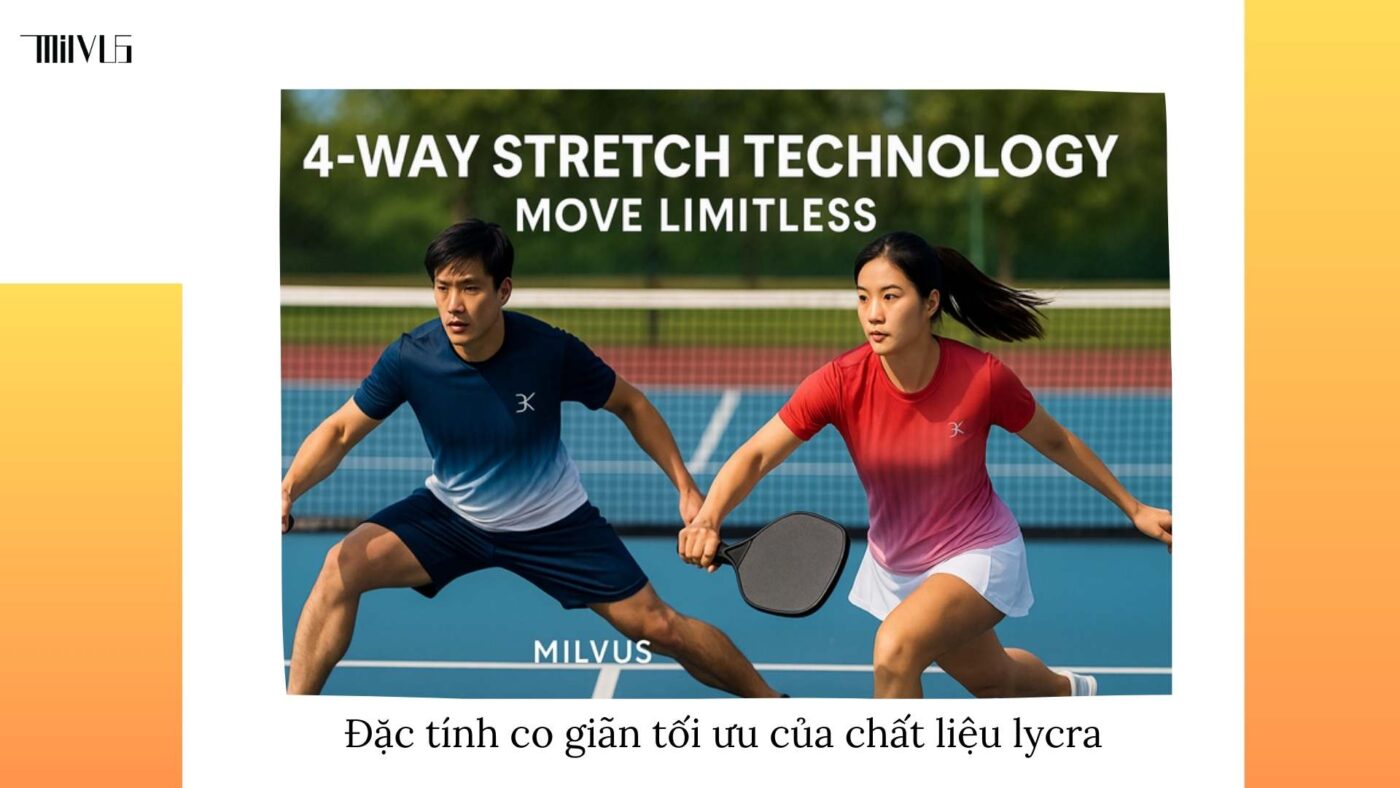 Quần áo pickleball vải lycra co giãn tối ưu
