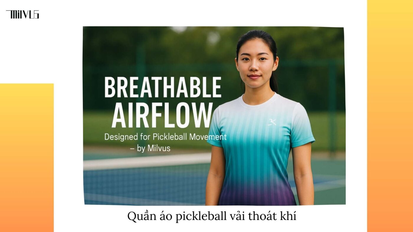 Quần áo pickleball vải thoát khí nhanh không bí