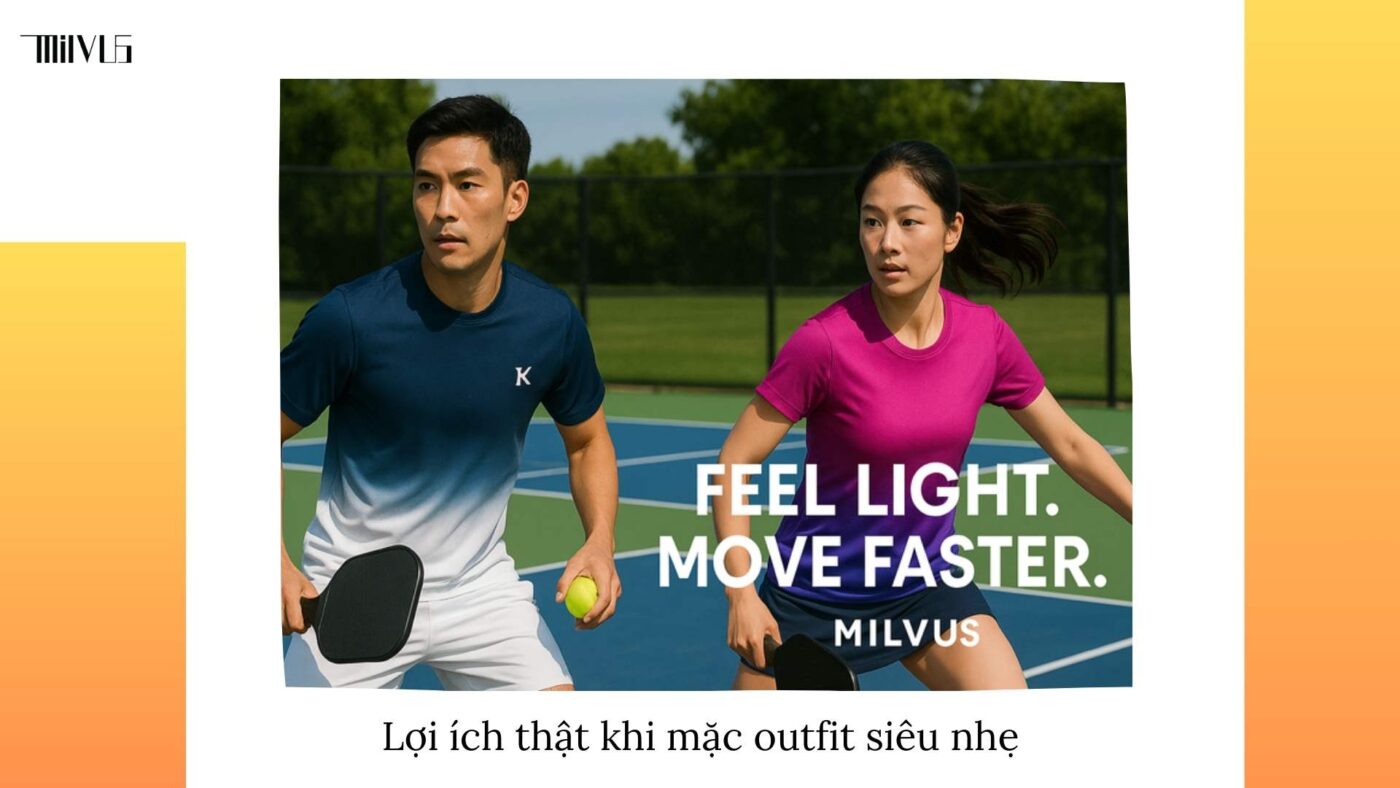 Outfit pickleball chất liệu light-weight tiện di chuyển
