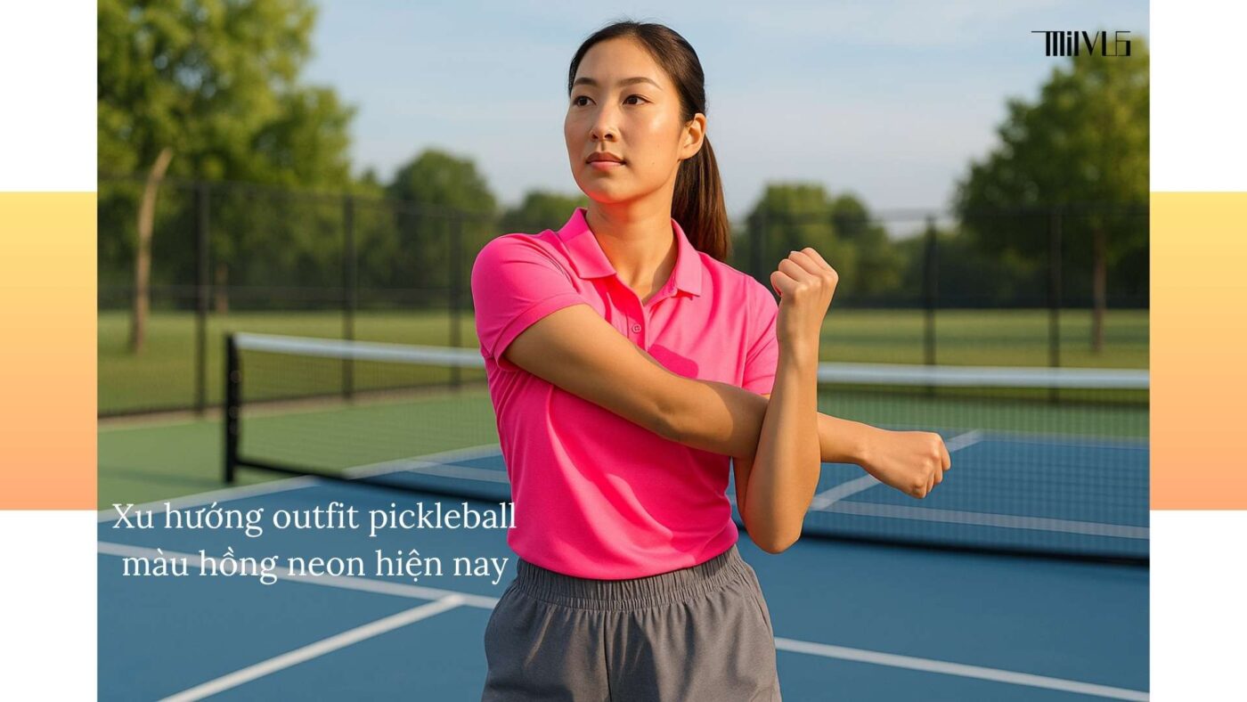 Outfit pickleball màu hồng neon cá tính
