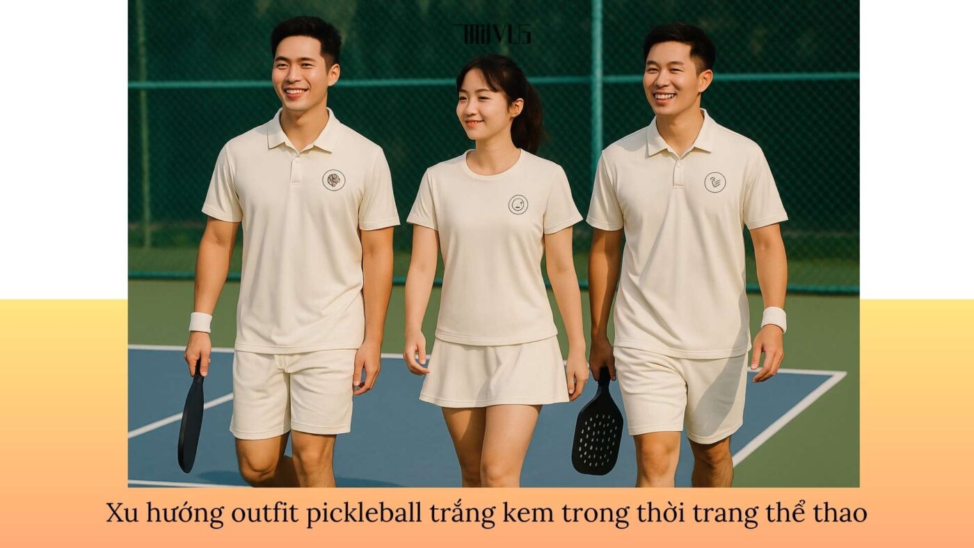 Quần áo pickleball màu trắng kem tinh khôi
