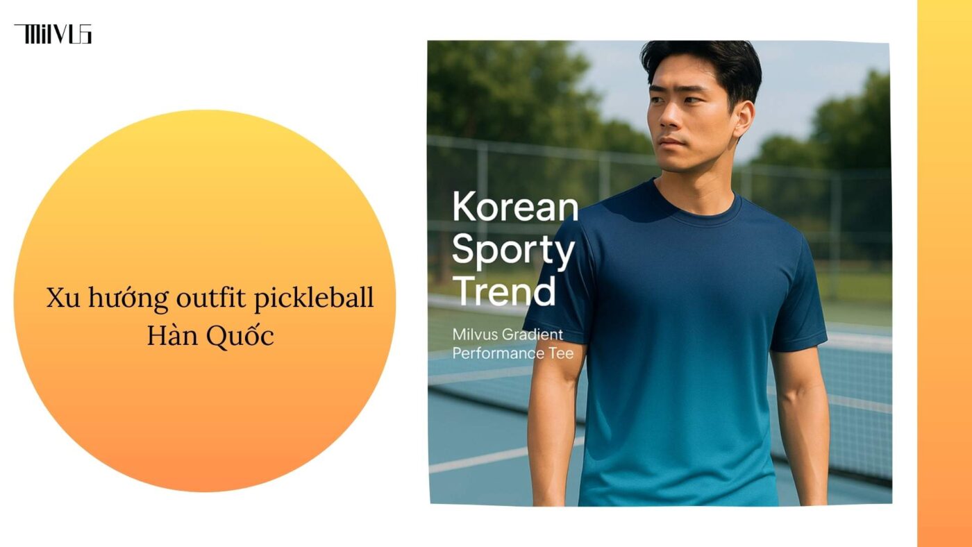 Outfit pickleball dáng thể thao Hàn Quốc