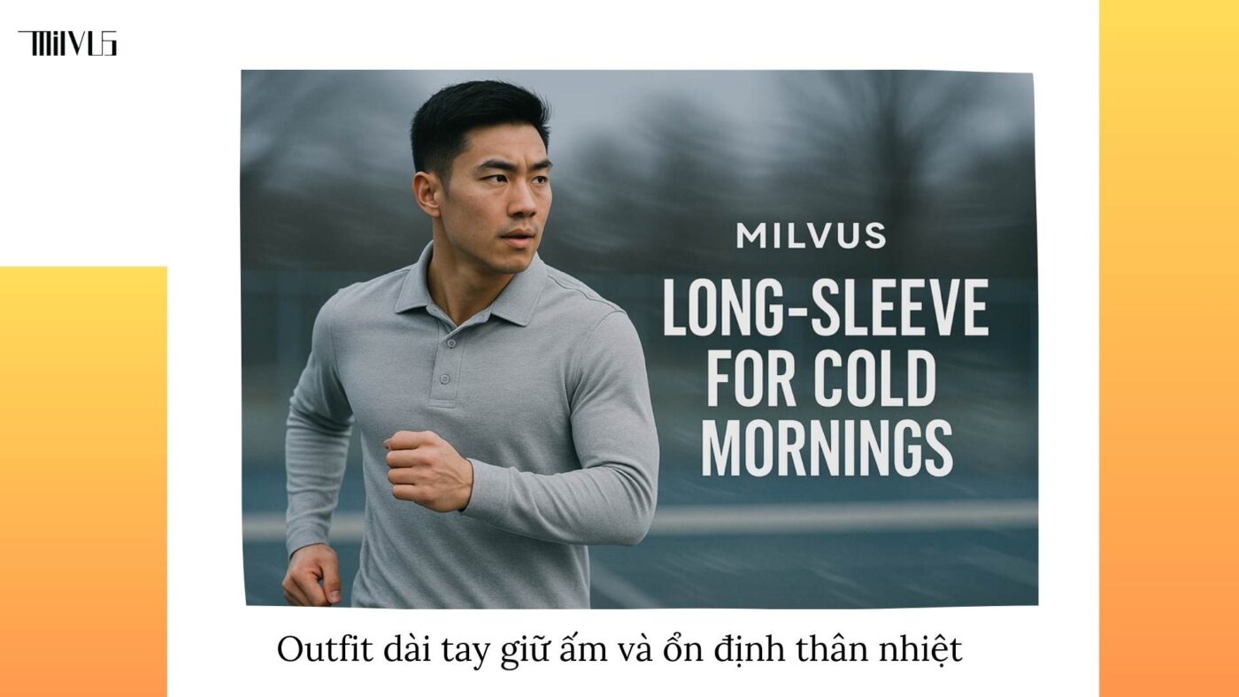 Outfit pickleball áo dài tay cho ngày se lạnh