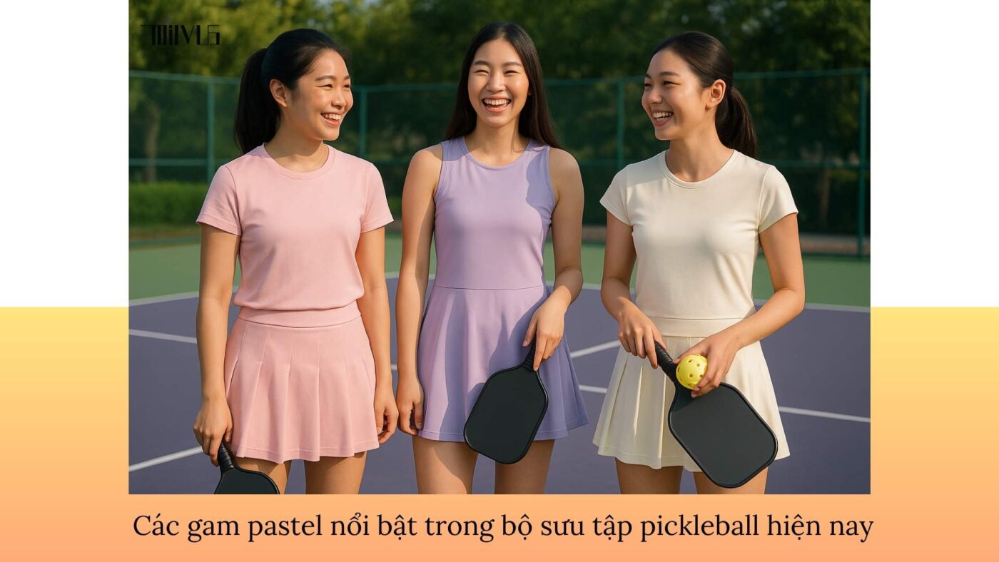 Quần áo pickleball màu pastel ngọt ngào cho nữ
