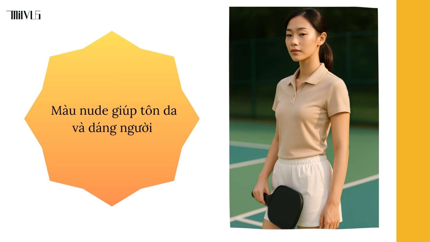 Quần áo pickleball màu nude nhẹ nhàng
