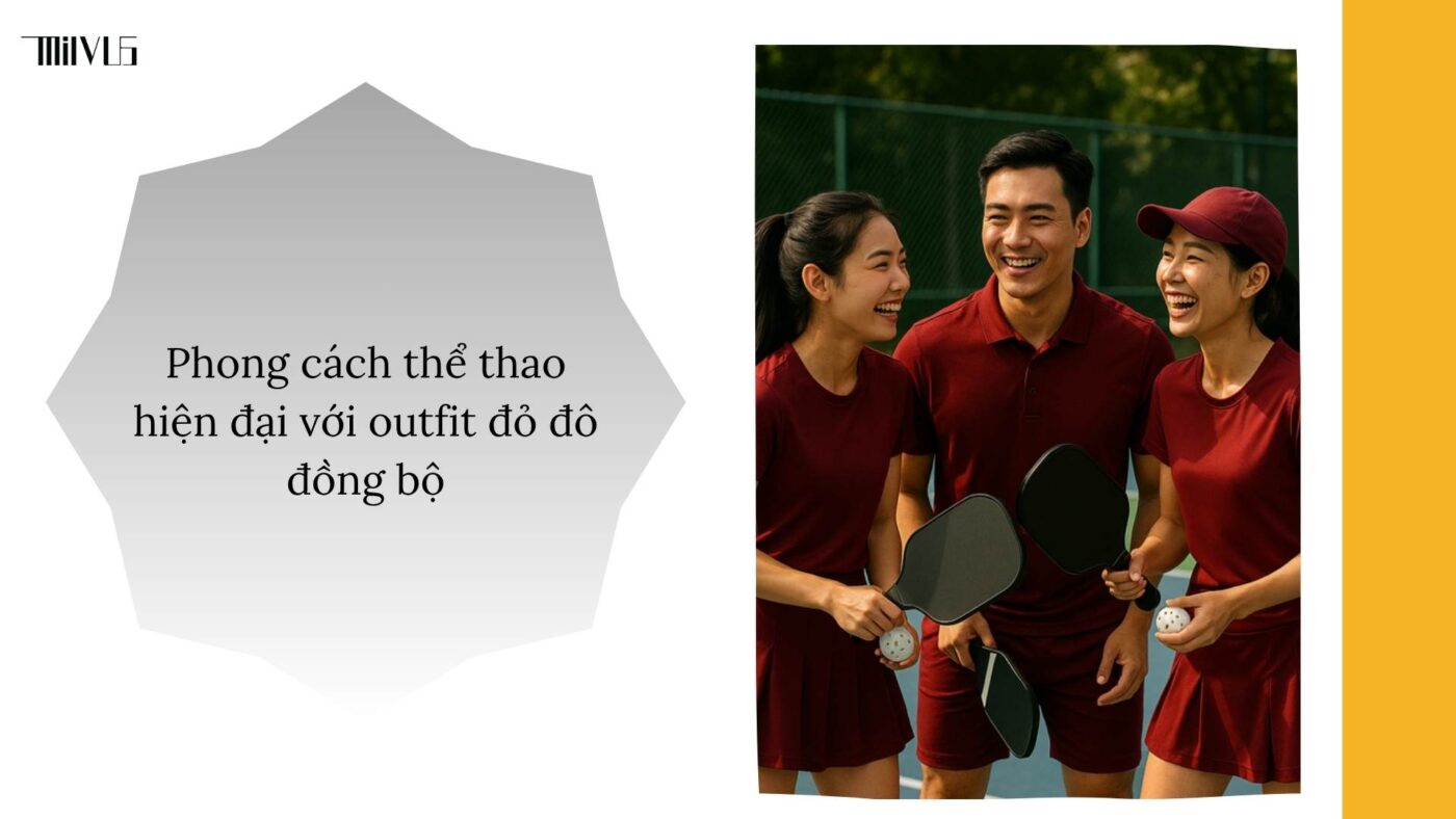 Quần áo pickleball màu đỏ đô cá tính