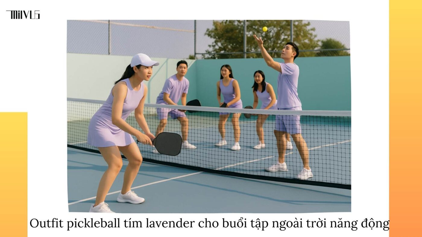 Outfit pickleball màu tím lavender trendy